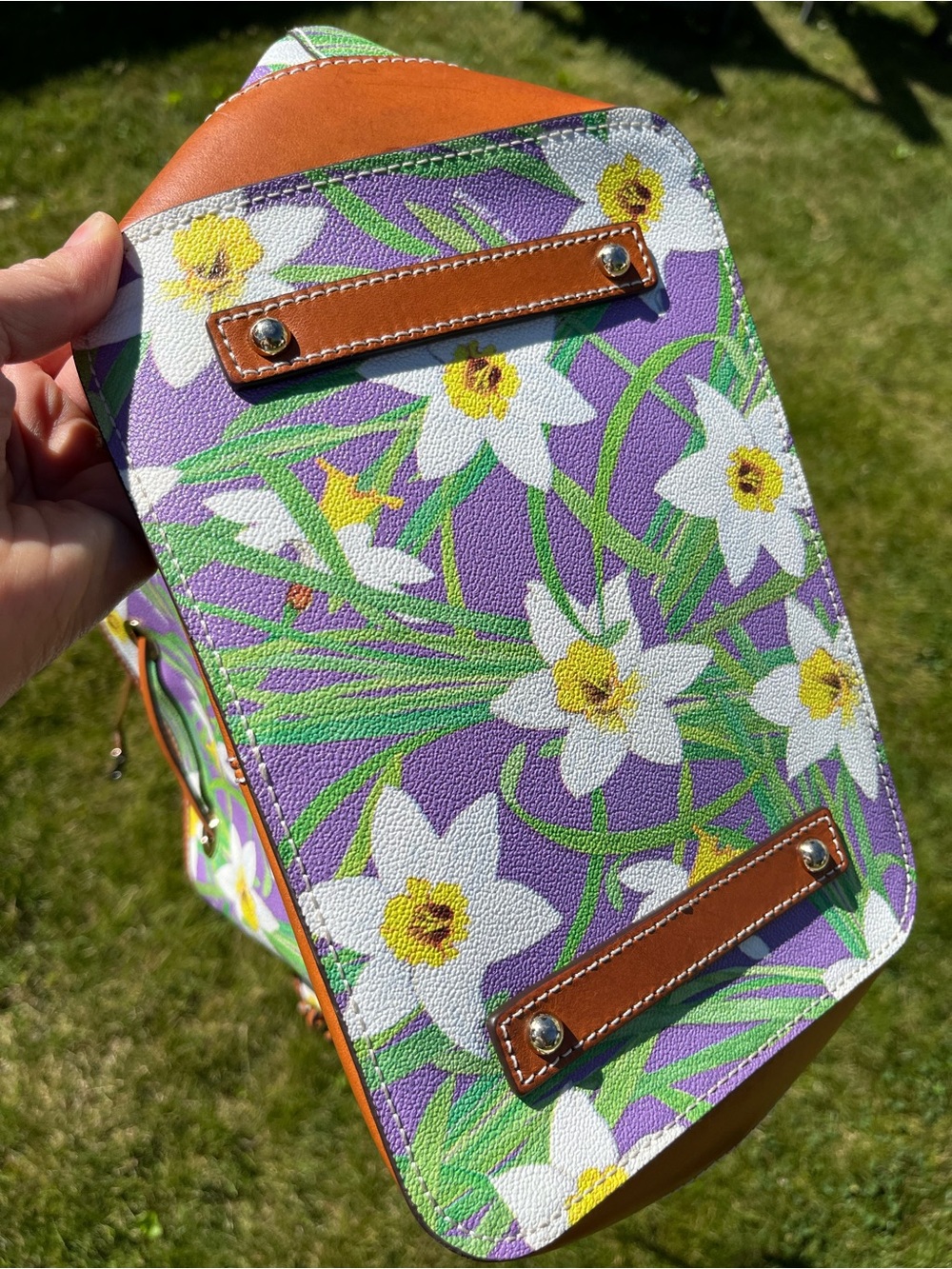 Dooney & Bourke Purple Daffodil Drawstring Bucket Bag - Picture 11 of 15